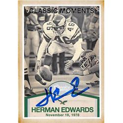 Picture of Autograph Warehouse 344881 Herman Edwards Autographed Football Card - Philadelphia Eagles 2016 Classic Moments No. 6 Miracle at the Meadowlands