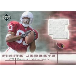 344939 Bryant Johnson Player Worn Jersey Patch Football Card - Arizona Cardinals 2003 Upper Deck FJBJ Rookie