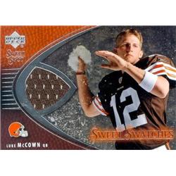 Picture of Autograph Warehouse 344981 Luke McCown Player Worn Jersey Patch Football Card - Cleveland Browns 2004 Upper Deck Sweet Swatches No. SWLM