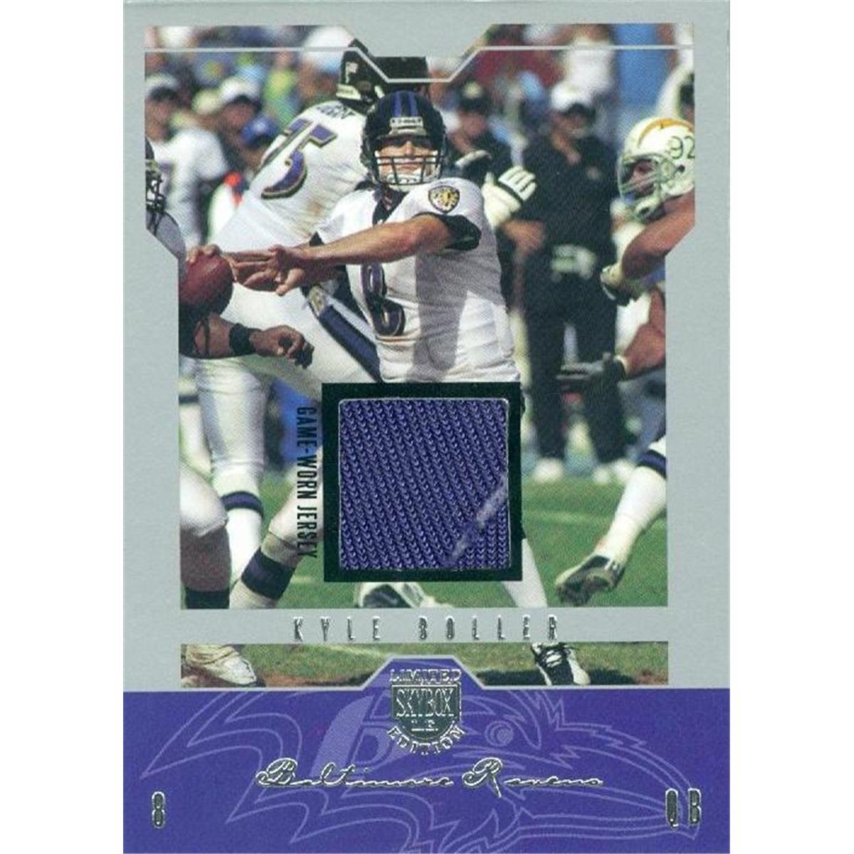 Picture of Autograph Warehouse 344989 Kyle Boller Player Worn Jersey Patch Football Card - Baltimore Ravens 2004 Fleer Limited No. 52