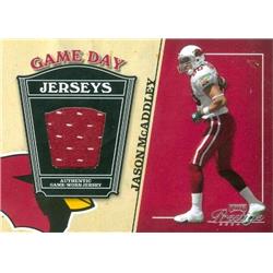 345006 Jason McAddley Player Worn Jersey Patch Football Card - Arizona Cardinals 2004 Playoff Prestige Game Day No. GJ21