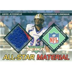 345052 Akin Ayodele Player Worn Jersey Patch Football Card - Purdue Boilermakers 2002 Topps Debut All Star No. AMAA Rookie