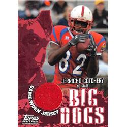 345053 Jerricho Cotchery Player Worn Jersey Patch Football Card - NC State 2004 Topps Big Dogs No. BDJC Rookie