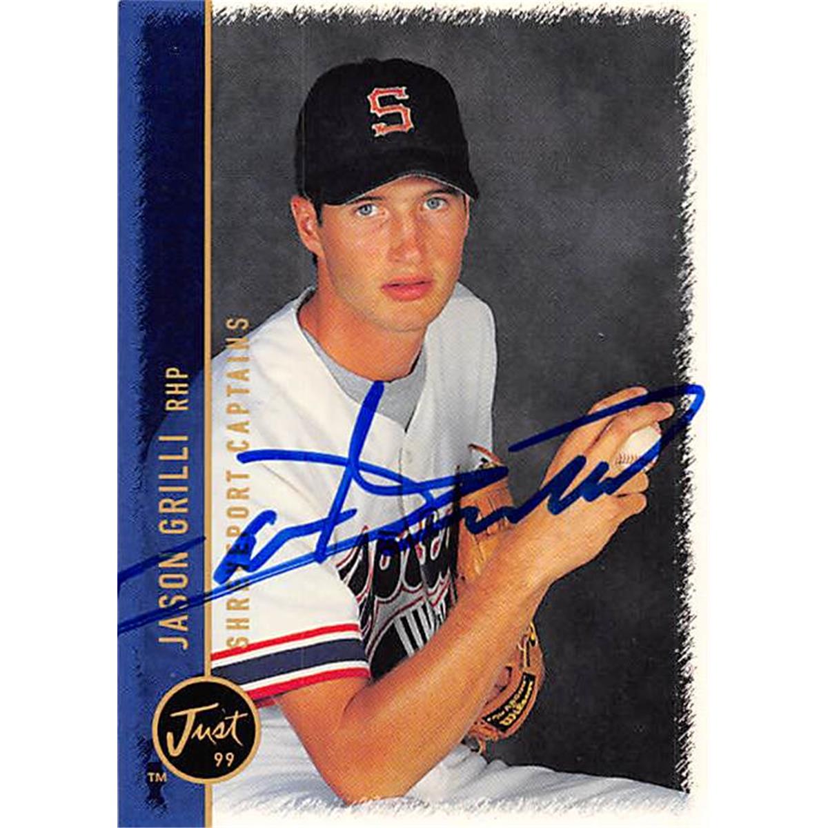Picture of Autograph Warehouse 376988 Jason Grilli Autographed Baseball Card 1999 Just Minors Rookie No. 24