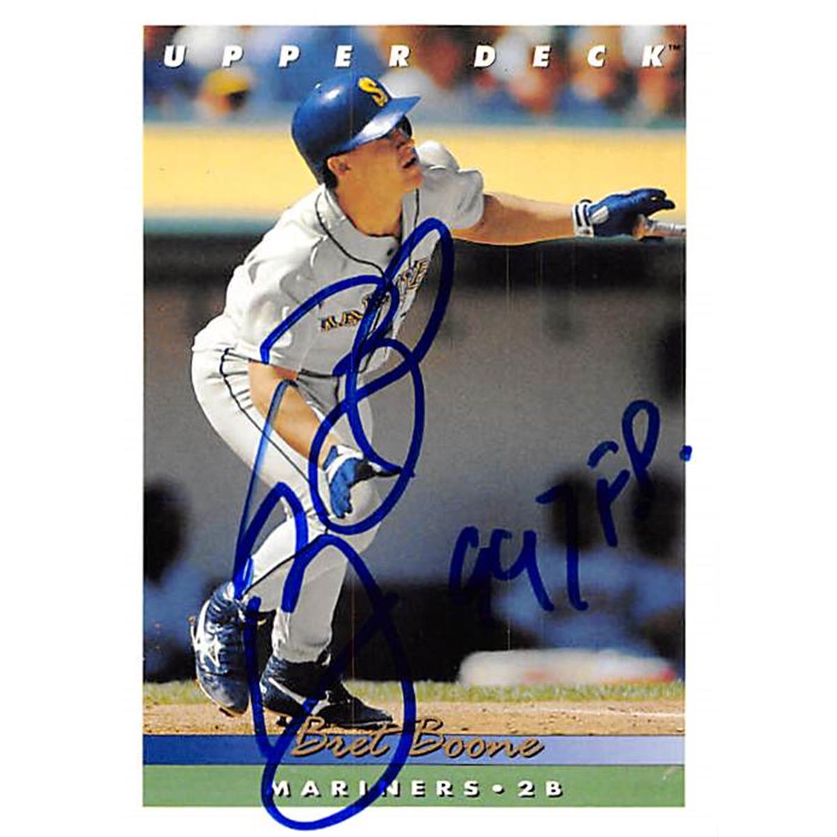 377082 Bret Boone Autographed Baseball Card 1993 Upper Deck No. 65