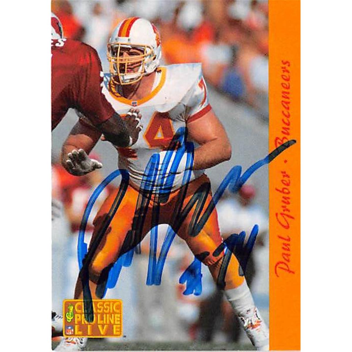 Picture of Autograph Warehouse 377264 Paul Gruber Autographed Football Card 1993 Classic Pro Line No. 270