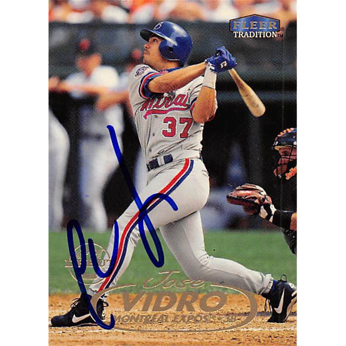 377801 Jose Vidro Autographed Baseball Card 1998 Fleer Tradition No. 216