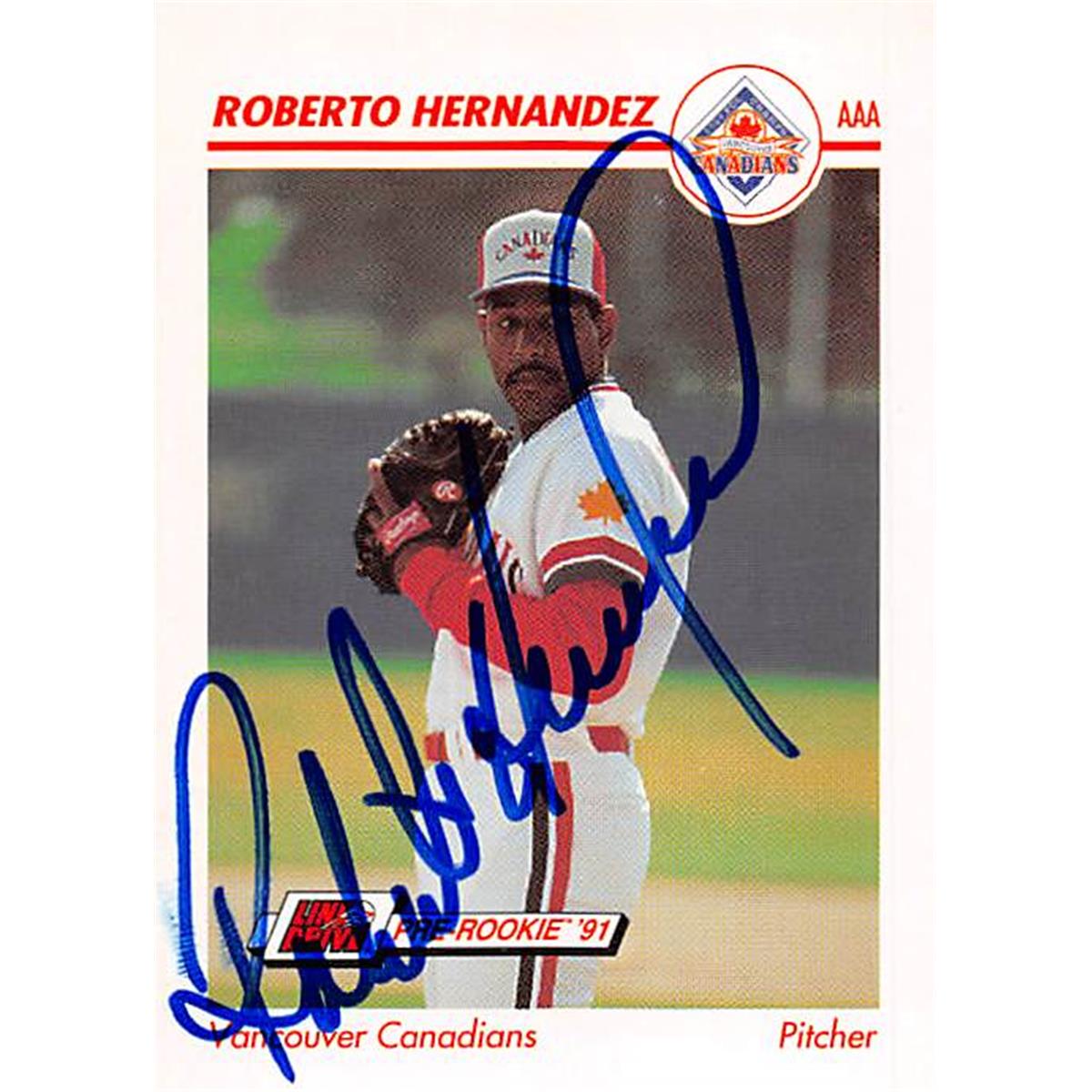 Picture of Autograph Warehouse 376998 Roberto Hernandez Autographed Baseball Card 1991 Impel Pre Rookie No. 637