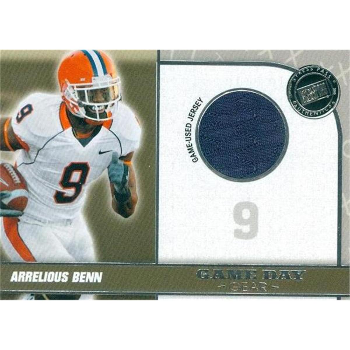 377320 Arrelious Benn Player Worn Jersey Patch Football Card 2010 Press Pass Game Day Gear No. GDGAB