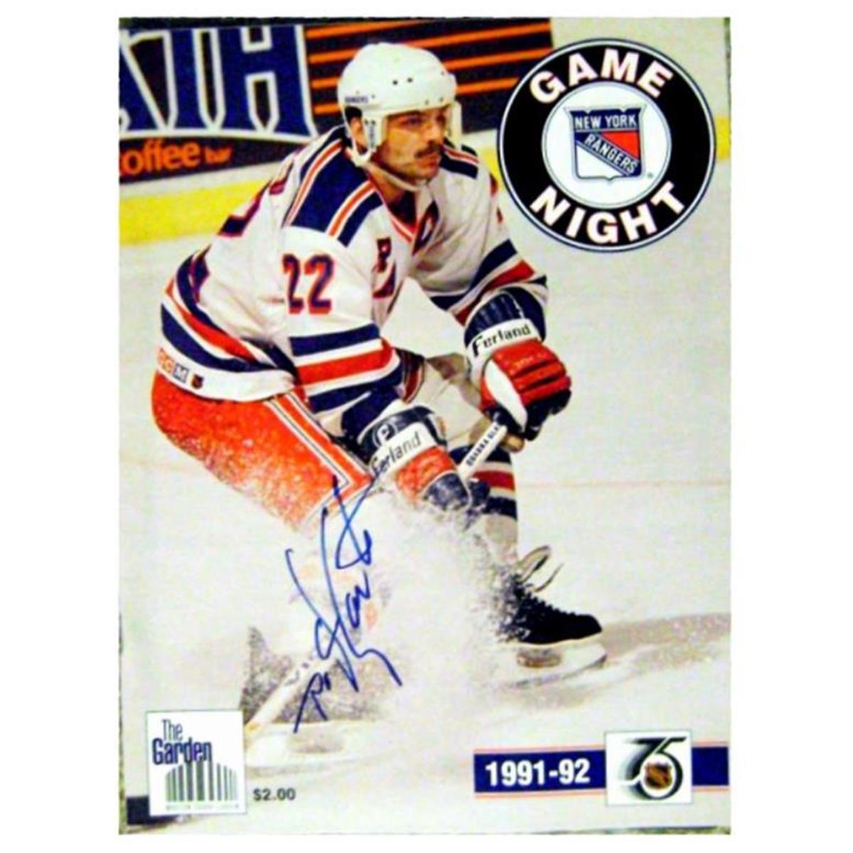 Picture of Autograph Warehouse 377565 Mike Gartner Autographed Program New York Rangers 1991-1992