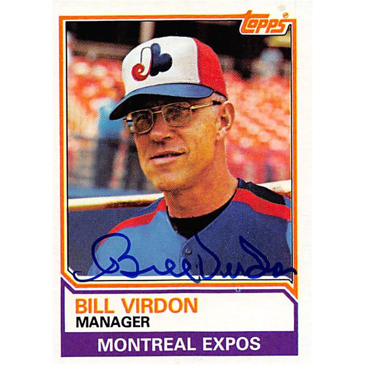 377804 Bill Virdon Autographed Baseball Card - 1983 Topps No. 516