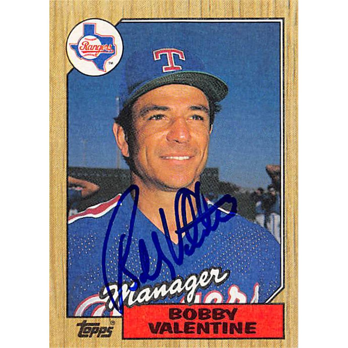 377828 Bobby Valentine Autographed Baseball Card - 1987 Topps Checklist No. 118