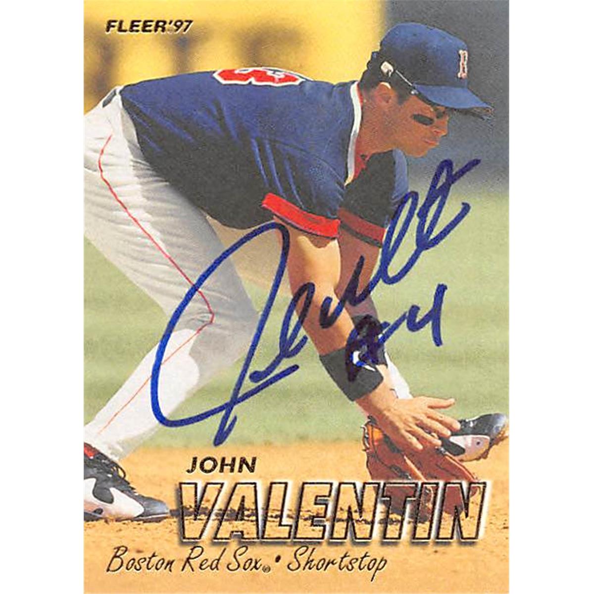 377847 John Valentin Autographed Baseball Card - 1997 Fleer No. 31