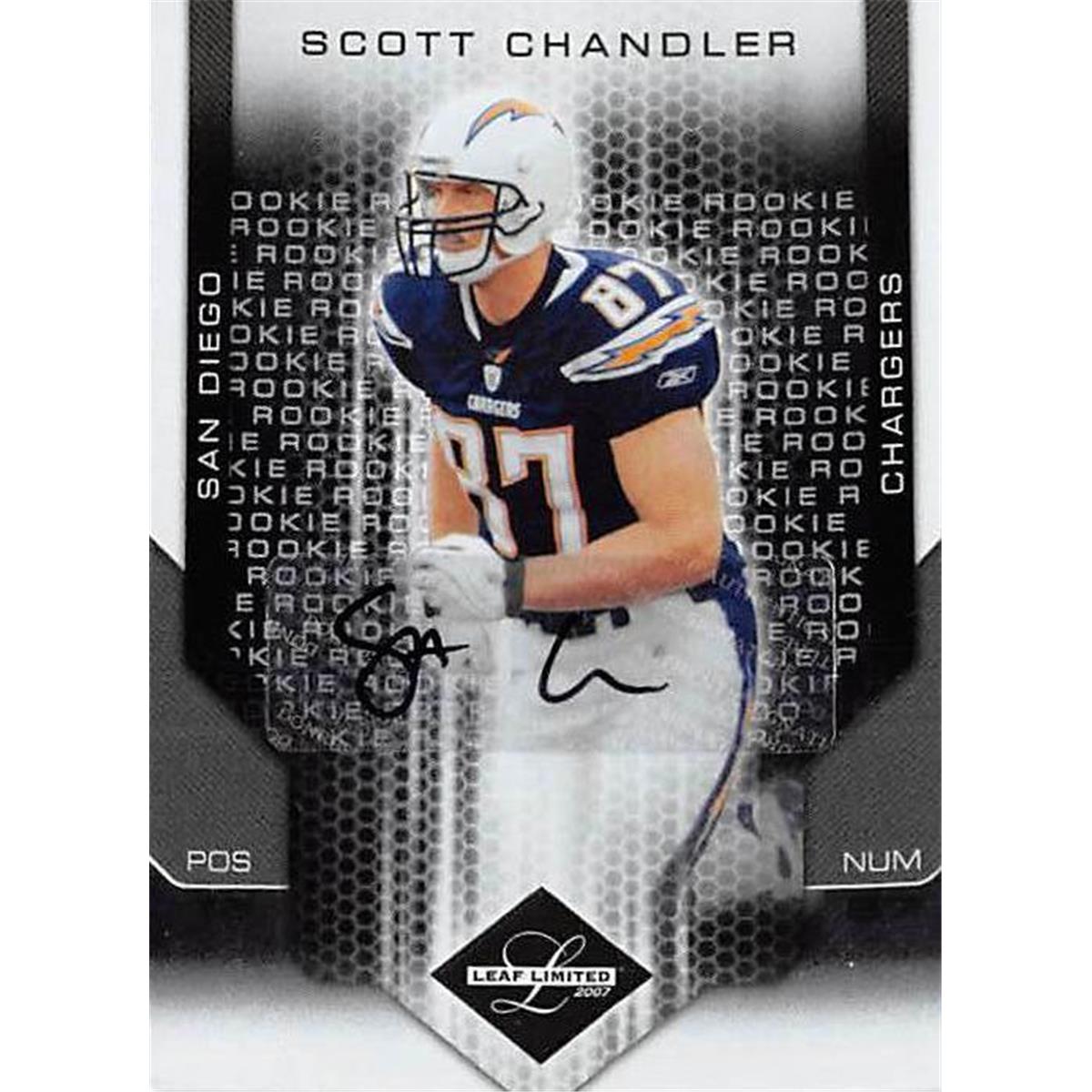 377934 Scott Chandler Autographed Football Card - 2007 Leaf