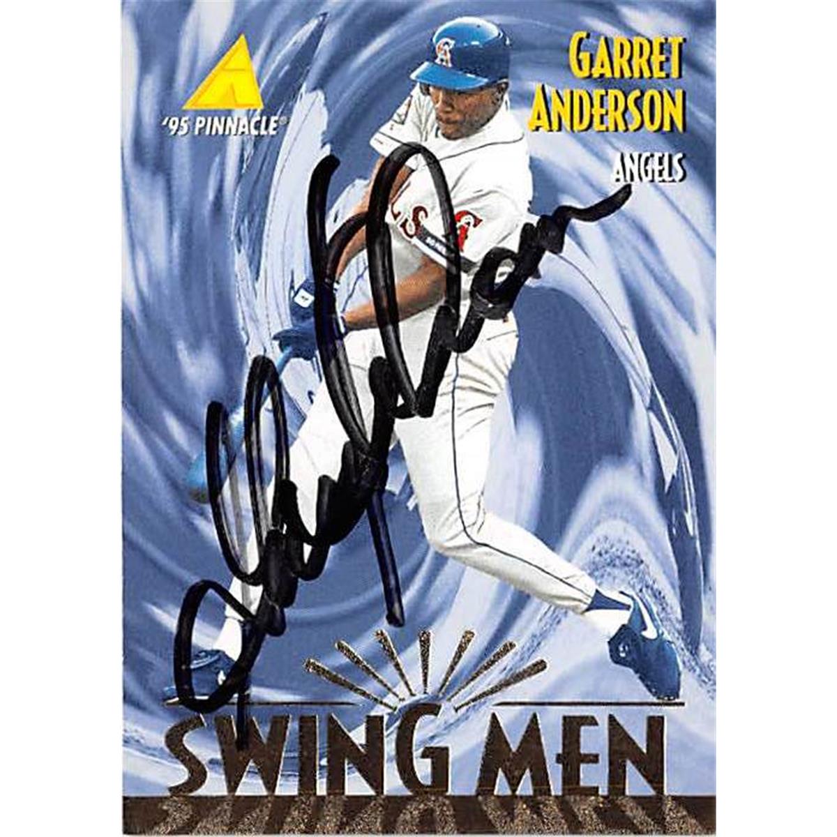 Picture of Autograph Warehouse 365453 Garret Anderson Autographed Baseball Card - 1995 Pinnacle No. 289 Swing Men