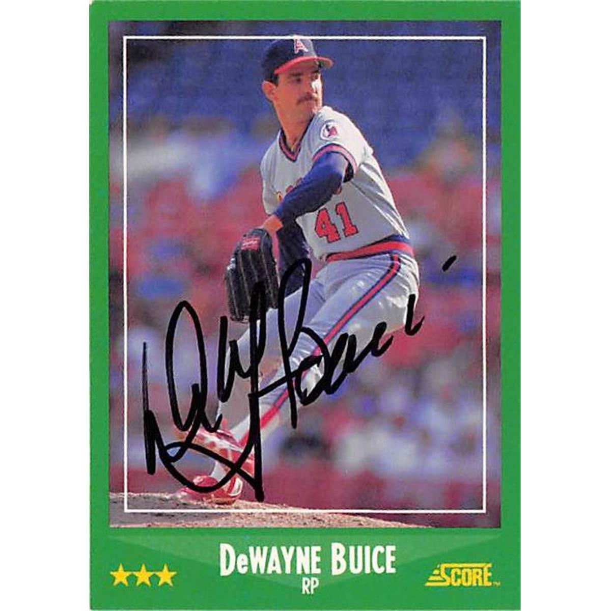 365582 Dewayne Buice Autographed Baseball Card - 1988 Score No. 376