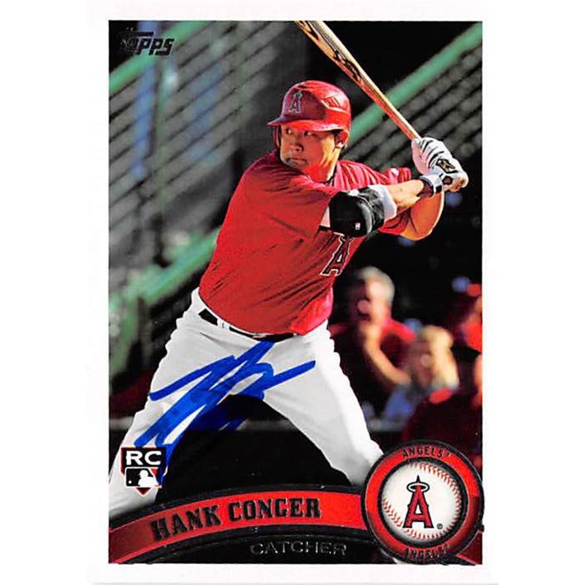 Picture of Autograph Warehouse 365594 Hank Conger Autographed Baseball Card - 2011 Topps No. 285 Rookie