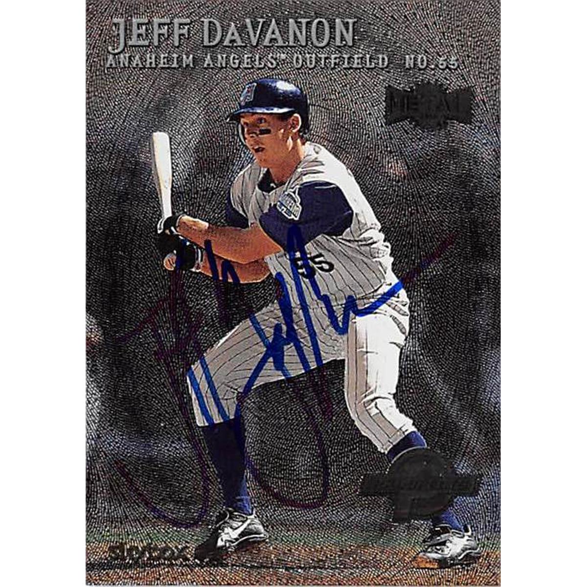 Picture of Autograph Warehouse 365659 Jeff Davanon Autographed Baseball Card - 2000 Skybox Metal No. 228