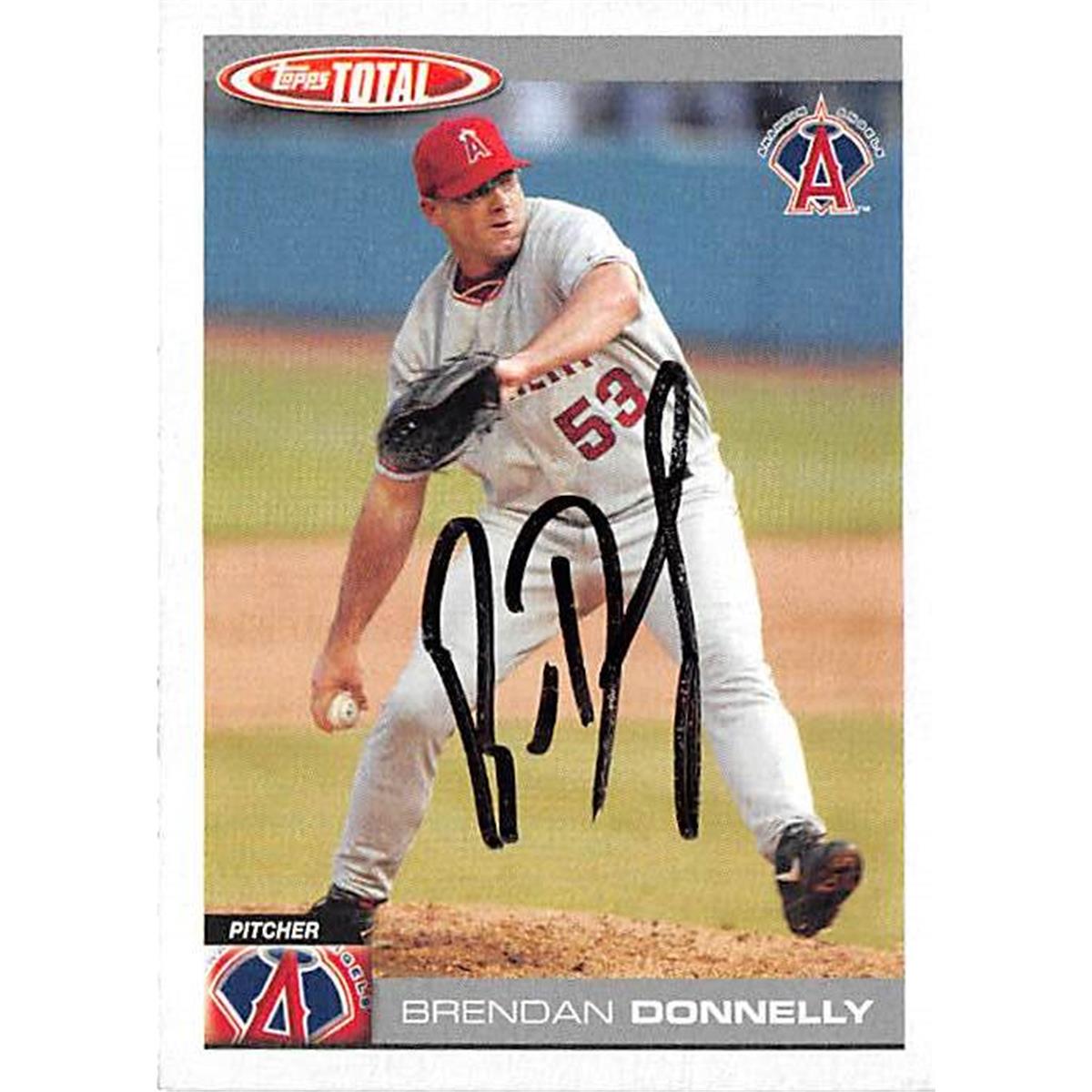 Picture of Autograph Warehouse 365706 Brendan Donnelly Autographed Baseball Card - 2004 Topps Total No. 97