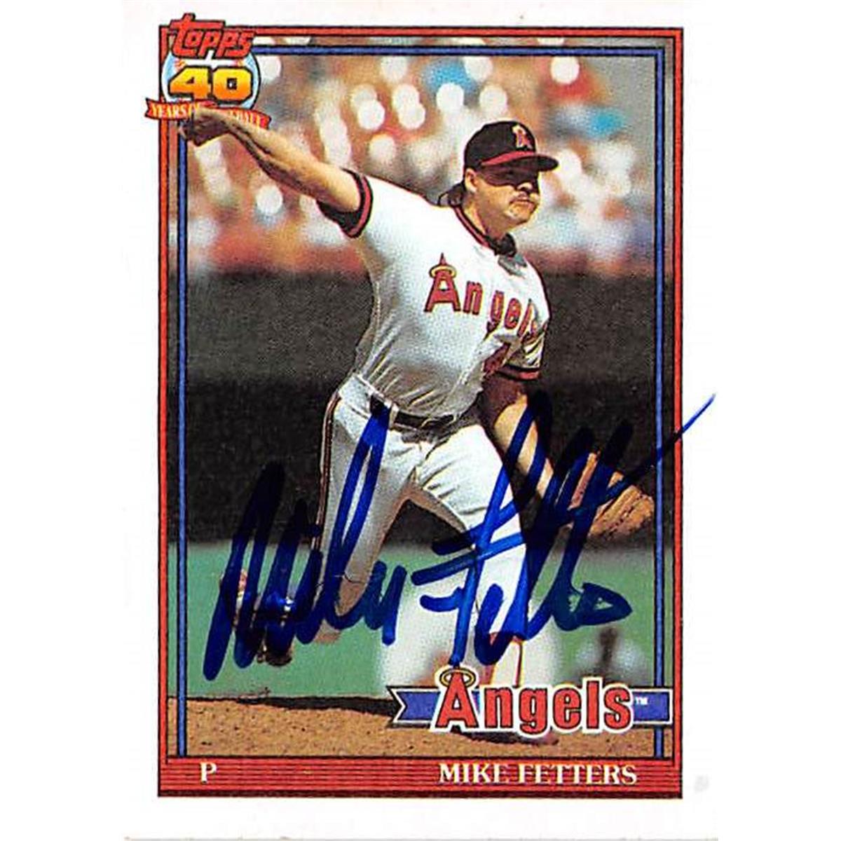 365768 Mike Fetters Autographed Baseball Card - 1991 Topps No. 477
