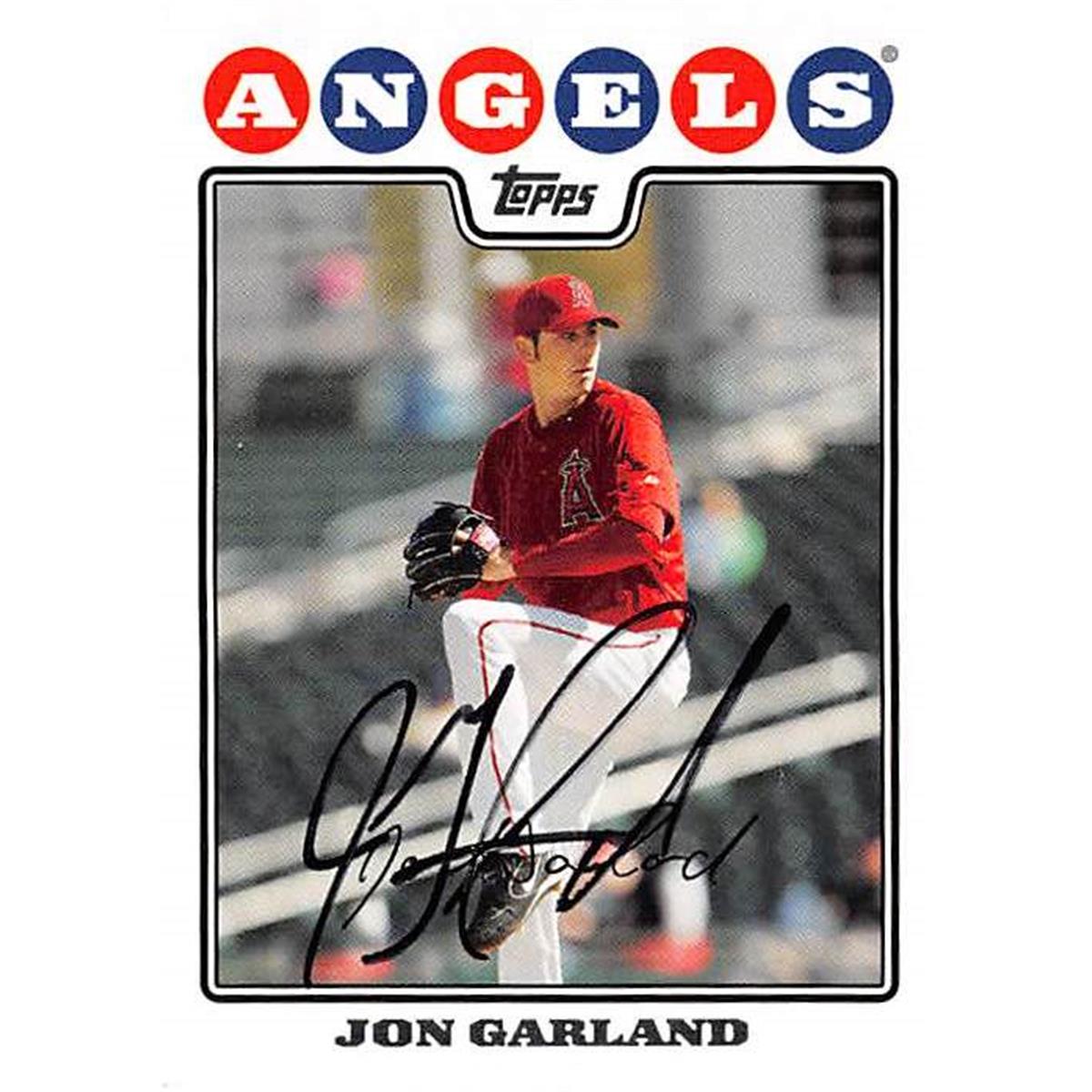 365810 Jon Garland Autographed Baseball Card - 2008 Topps No. 616
