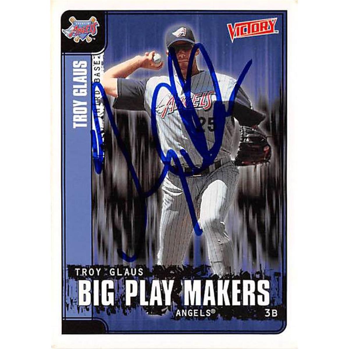 365823 Troy Glaus Autographed Baseball Card - 2001 Upper Deck Victory No. 596 Big Play Makers