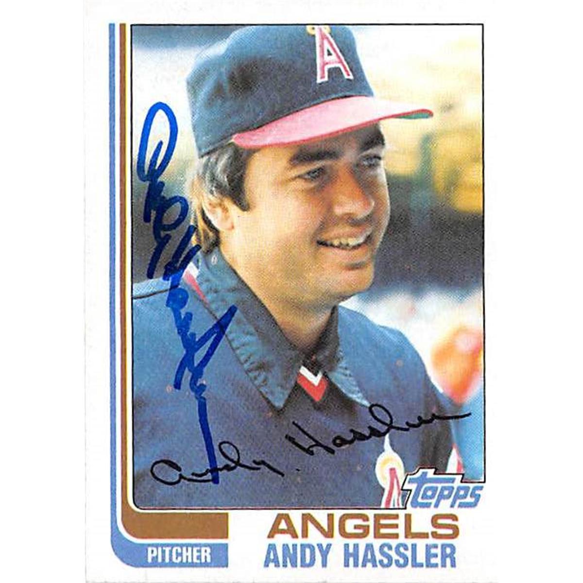 365885 Andy Hassler Autographed Baseball Card - 1982 Topps No. 94