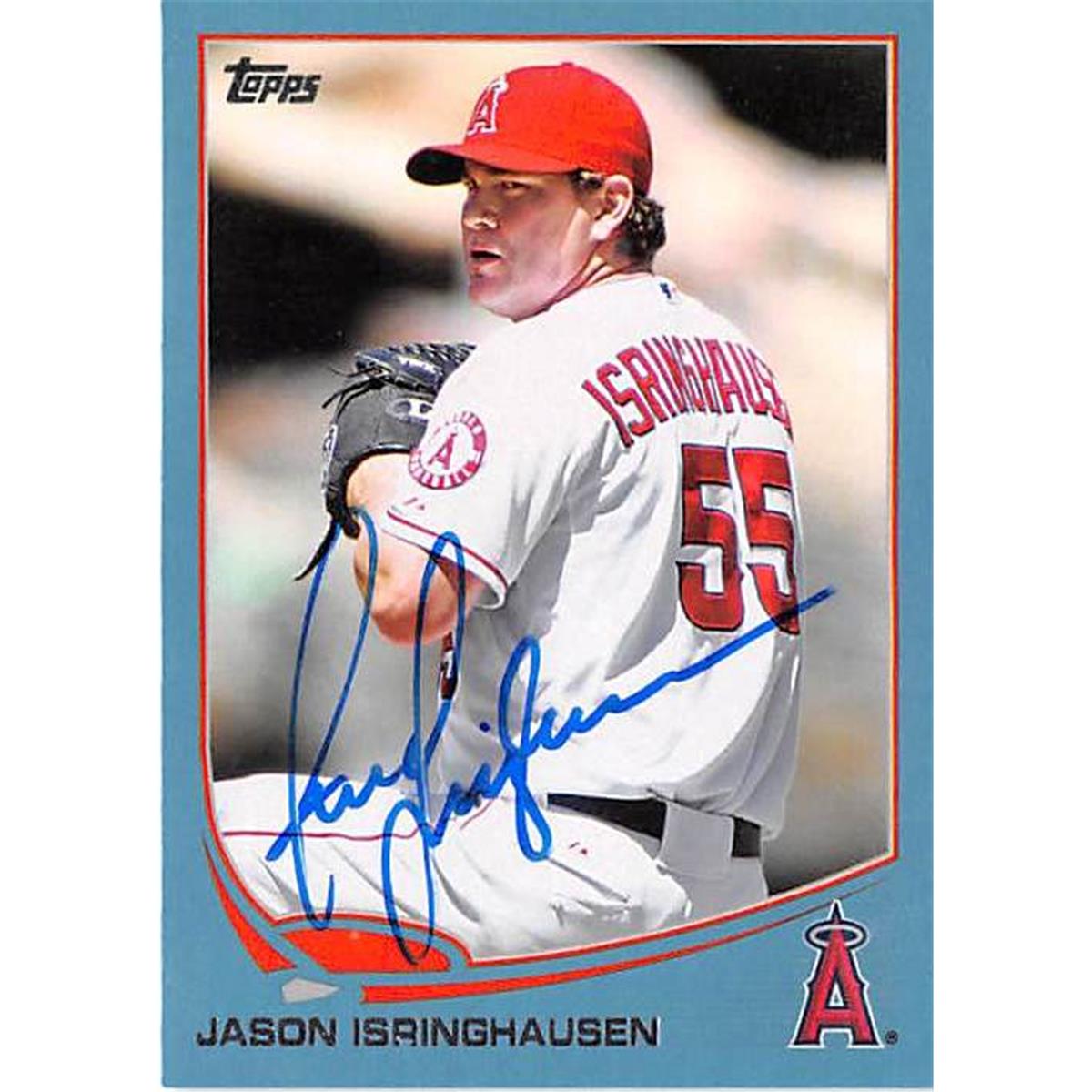 Picture of Autograph Warehouse 365916 Jason Isringhausen Autographed Baseball Card - 2013 Topps No. 245 Walmart Blue