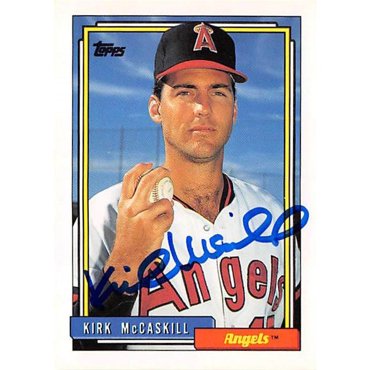 366022 Kirk Mccaskill Autographed Baseball Card - 1992 Topps No. 301