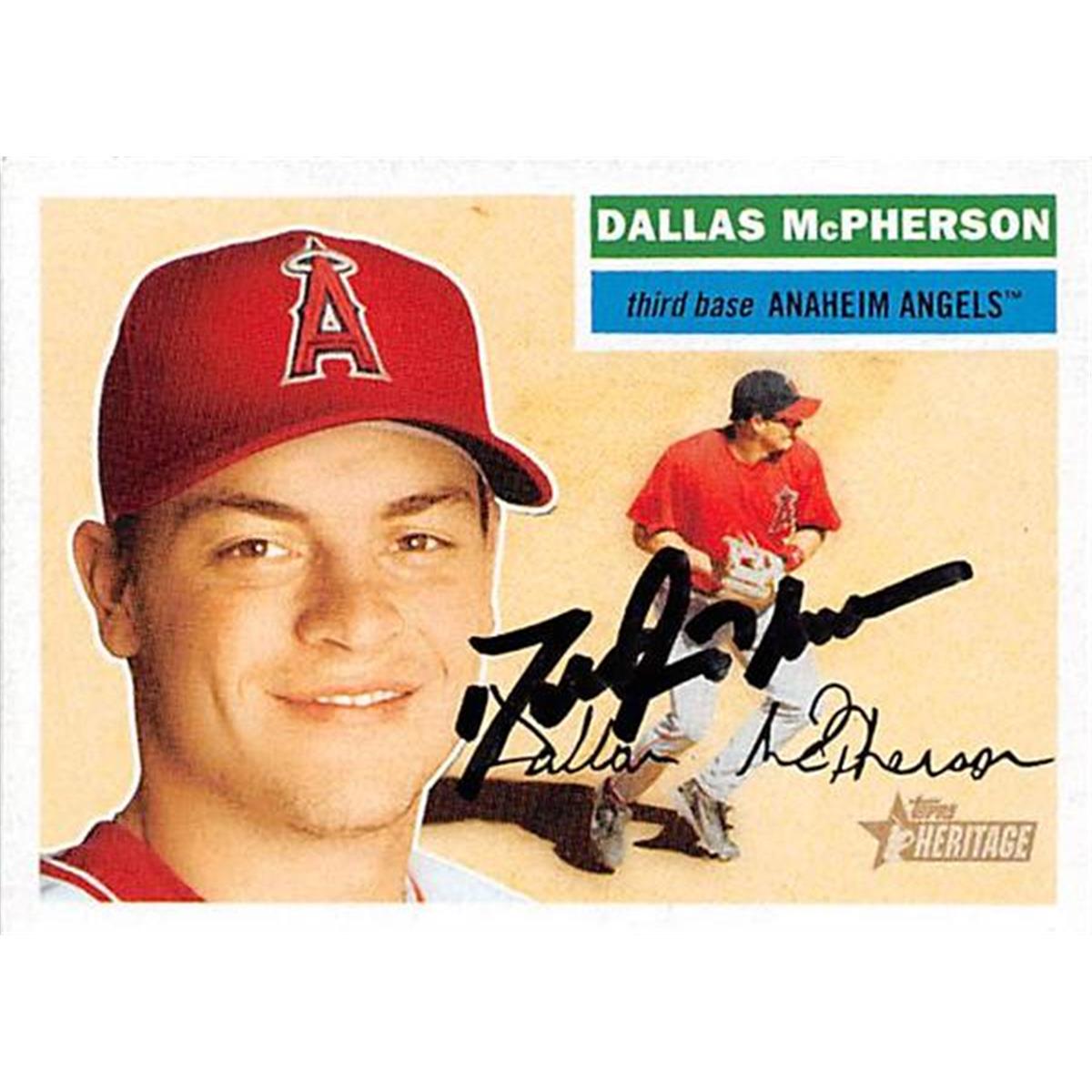 Picture of Autograph Warehouse 366031 Dallas Mcpherson Autographed Baseball Card - 2005 Topps Heritage No. 122