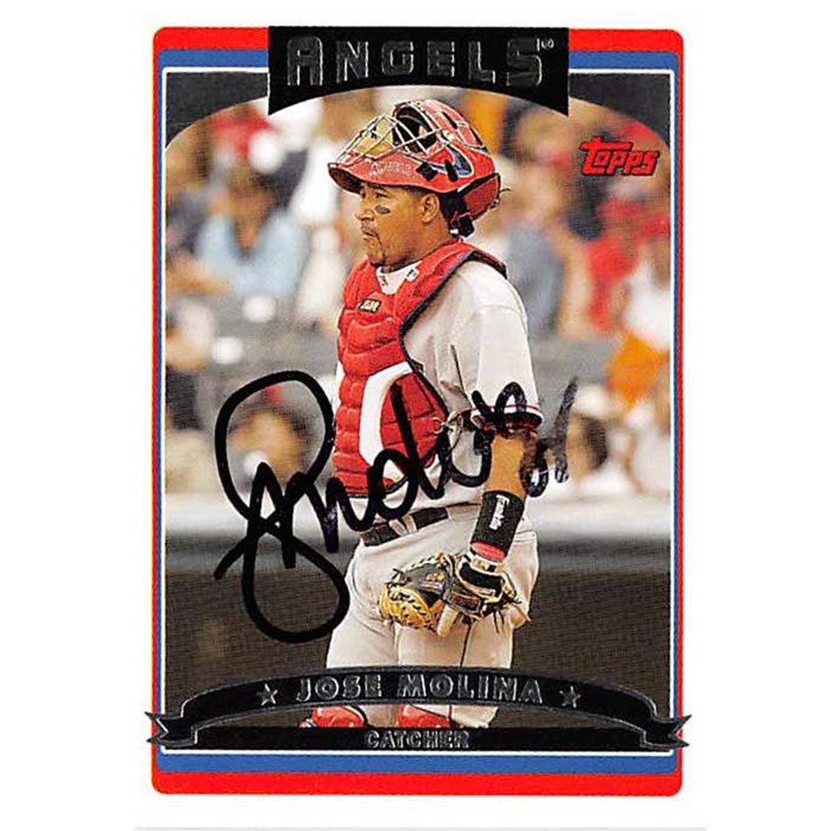 366068 Jose Molina Autographed Baseball Card - 2006 Topps