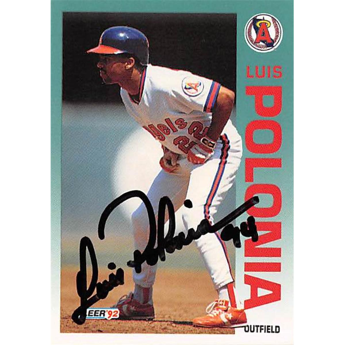 366166 Luis Polonia Autographed Baseball Card - 1992 Fleer No. 67