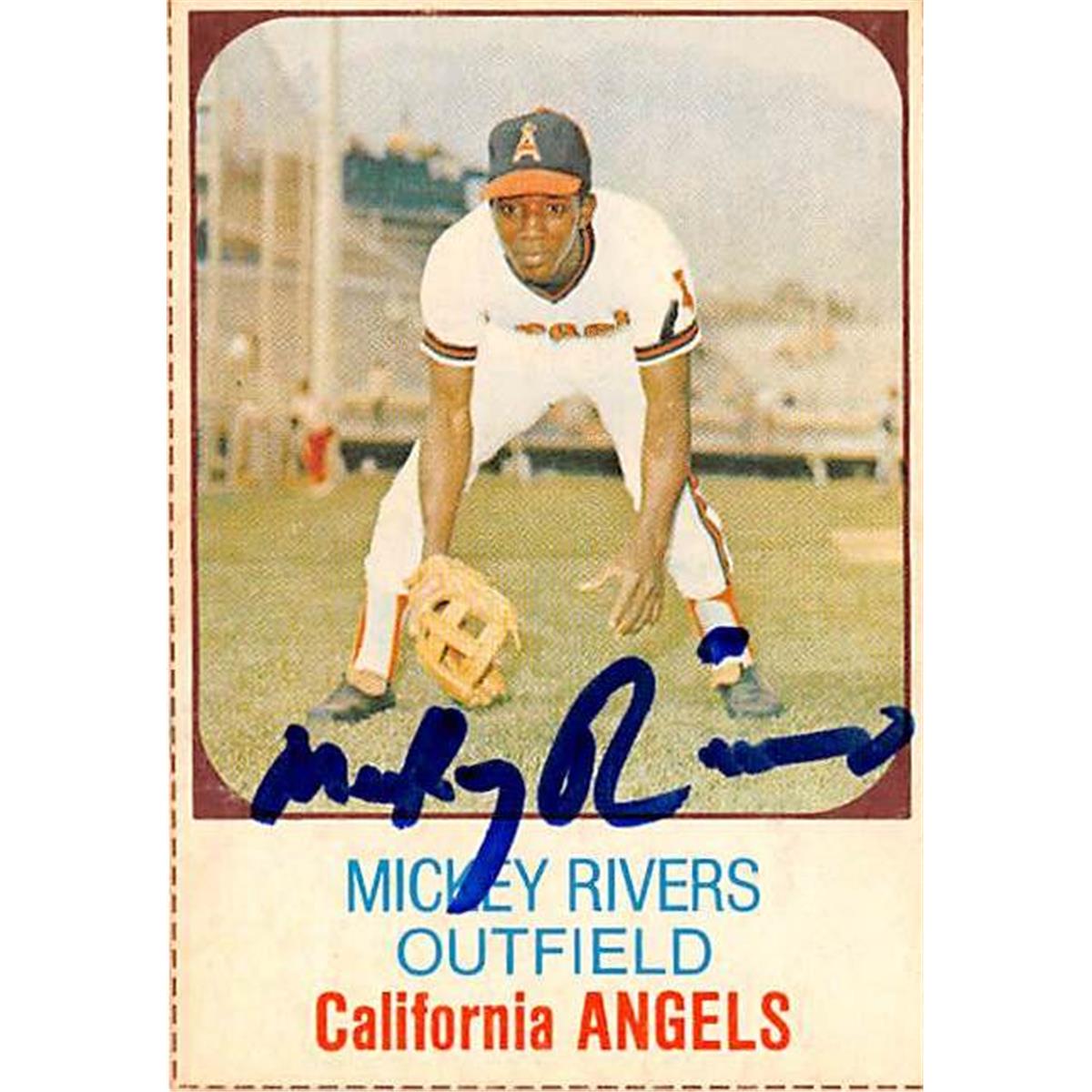 Picture of Autograph Warehouse 366212 Mickey Rivers Autographed Baseball Card - 1975 Topps Hostess No. 22