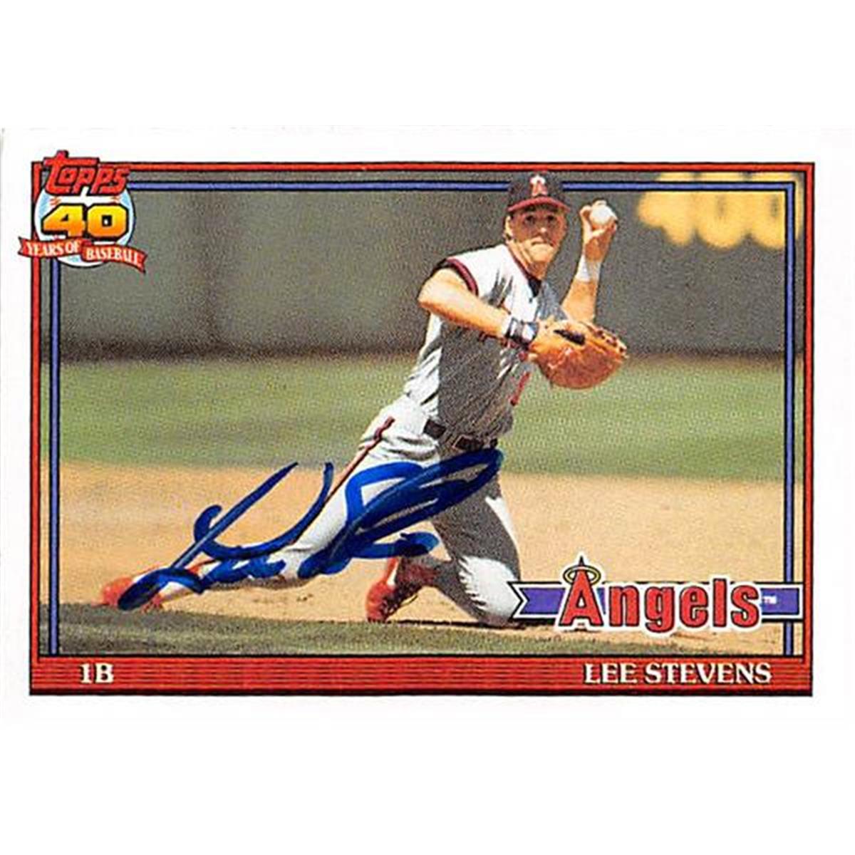 Picture of Autograph Warehouse 366244 Lee Stevens Autographed Baseball Card - 1991 Topps No. 648
