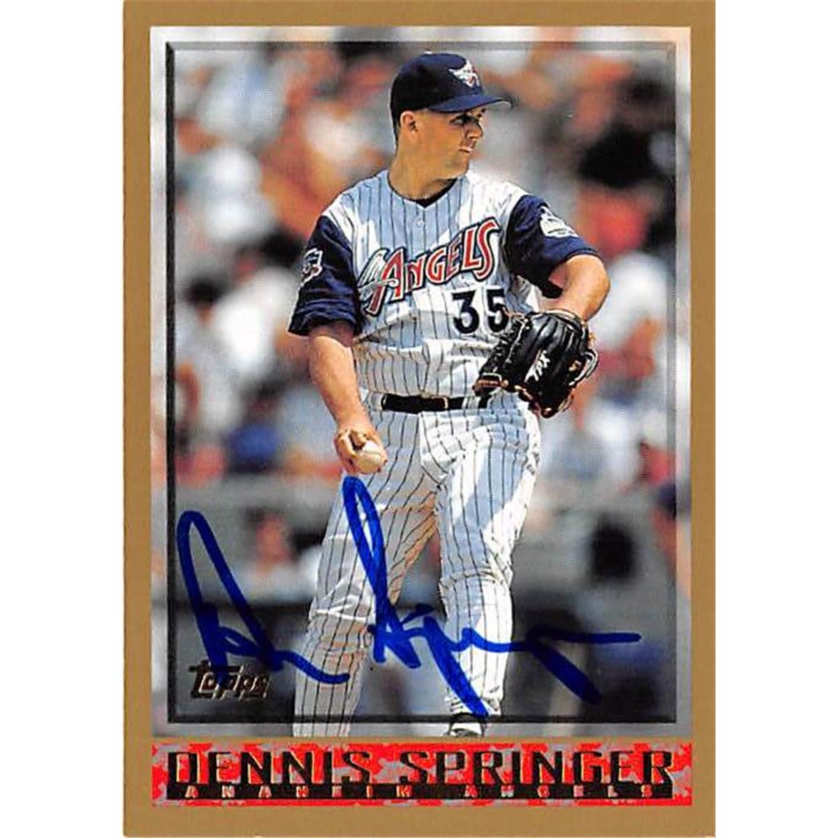 Picture of Autograph Warehouse 366268 Dennis Springer Autographed Baseball Card - 1998 Topps No. 243