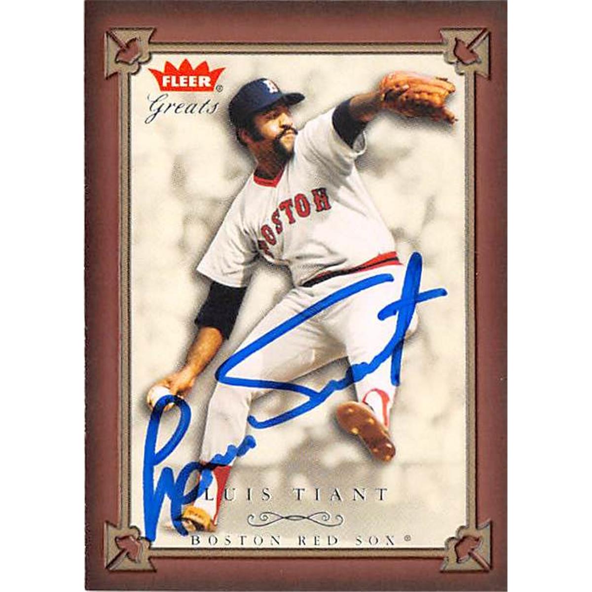 Picture of Autograph Warehouse 366420 Luis Tiant Autographed Baseball Card - 2004 Fleer Greats No. 51