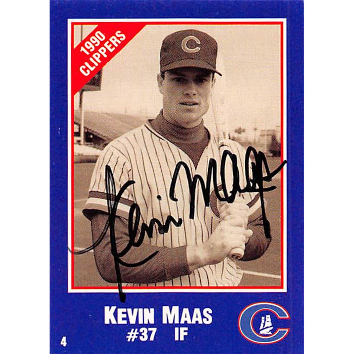 366441 Kevin Maas Autographed Baseball Card - 1990 Cracker Jack No. 37
