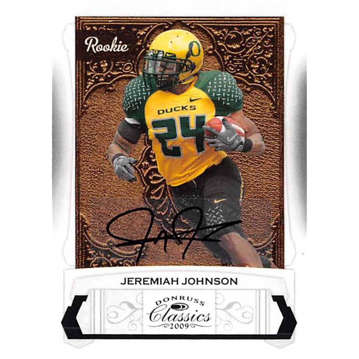 Picture of Autograph Warehouse 366586 Jeremiah Johnson Autographed Football Card - 2009 Donruss Classics Rookie No. 202