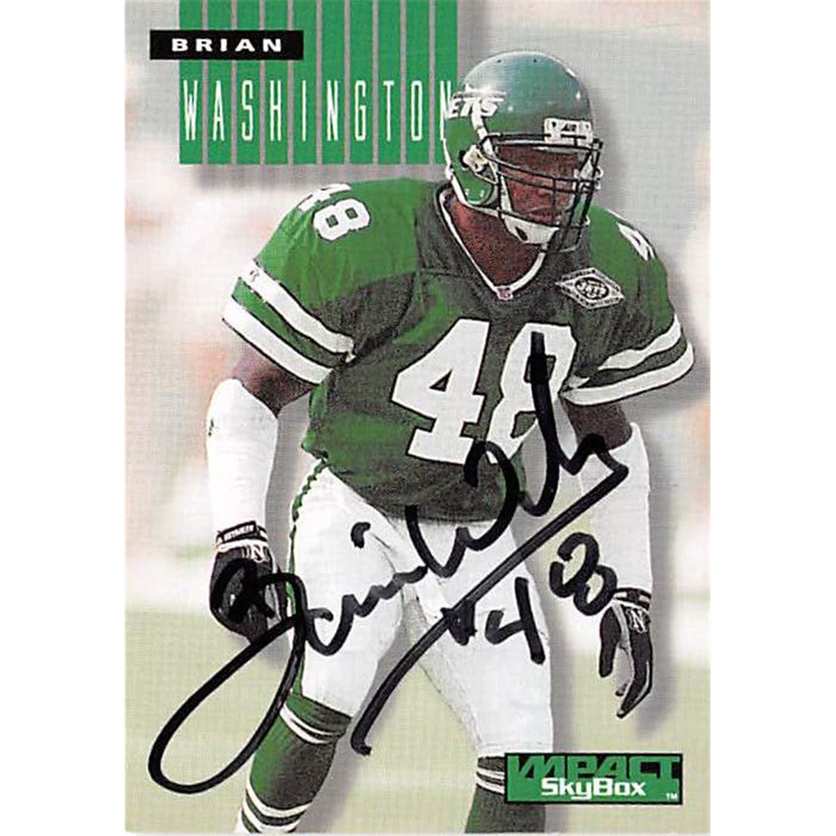 Picture of Autograph Warehouse 366636 Brian Washington Autographed Football Card - 1994 Skybox Impact No. 200