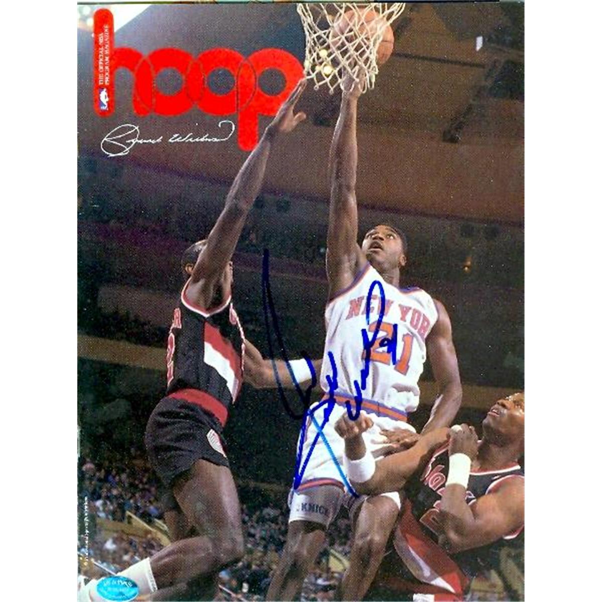 33517 Gerald Wilkins Autographed Magazine Hoop 1991 NBA Program