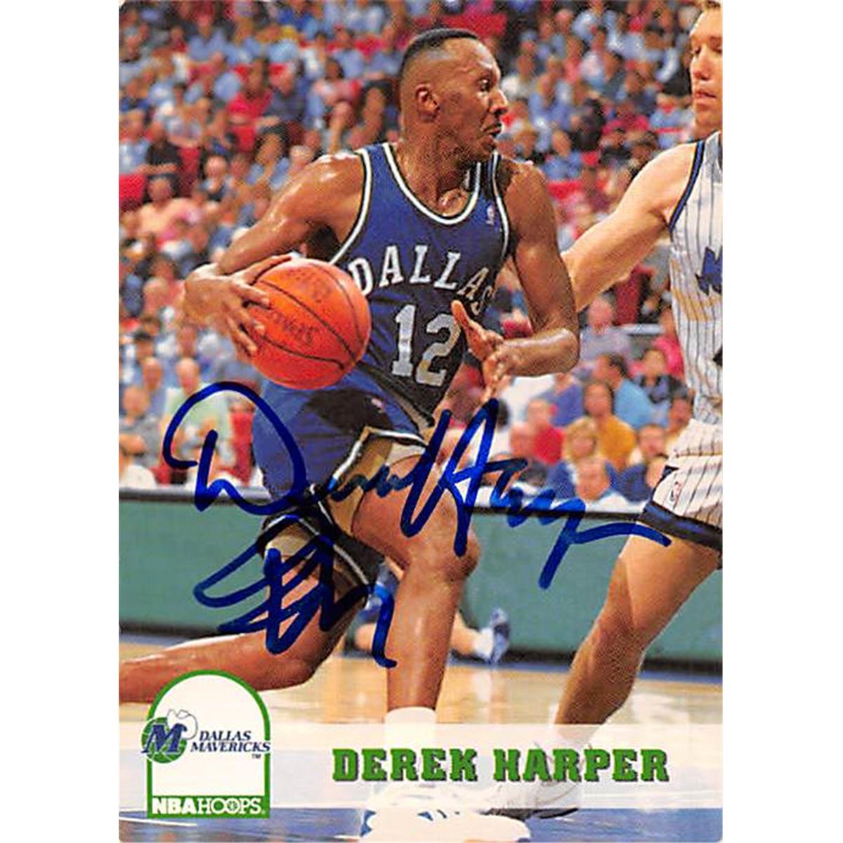 388478 Derek Harper Autographed Basketball Card - 1993 Hoops No. 45
