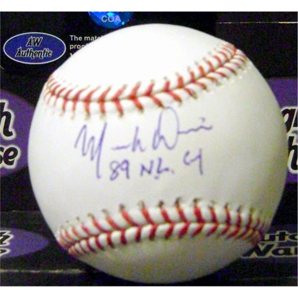 398772 Mark Davis Autographed Baseball Inscribed 89 NL Cy Young MLB Authentication Hologram
