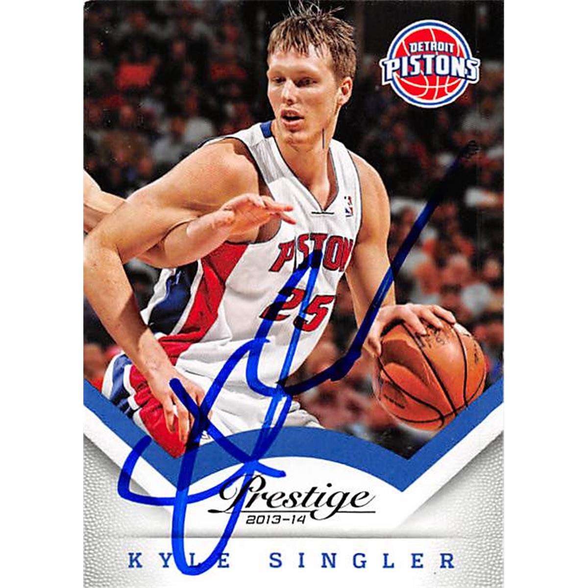 Picture of Autograph Warehouse 388475 Kyle Singler Autographed Basketball Card - Detroit Pistons 2013 Panini Prestige No.7