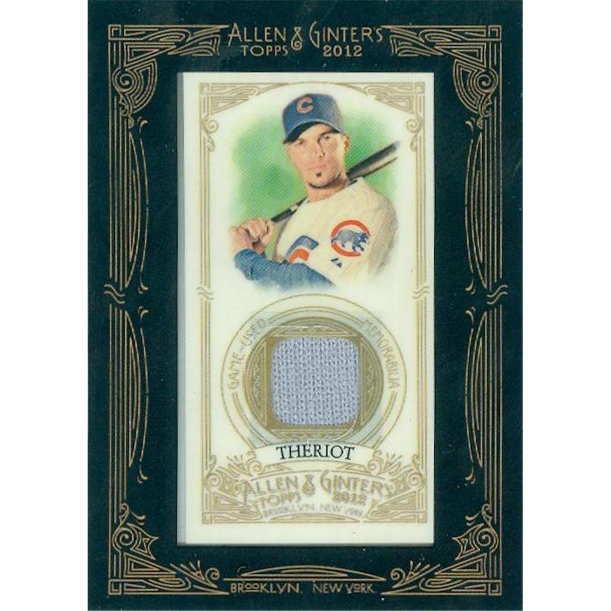 409238 Ryan Theriot Player Worn Jersey Patch Baseball Card - Chicago Cubs 2012 Topps Allen & Ginters No.AGRRT