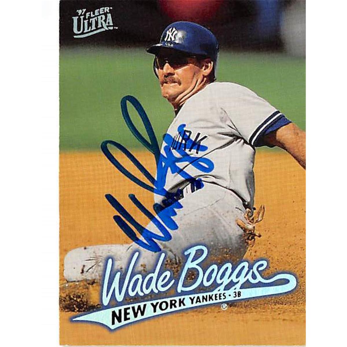 377146 Wade Boggs Autographed Baseball Card - New York Yankees 1997 Fleer Ultra No.95