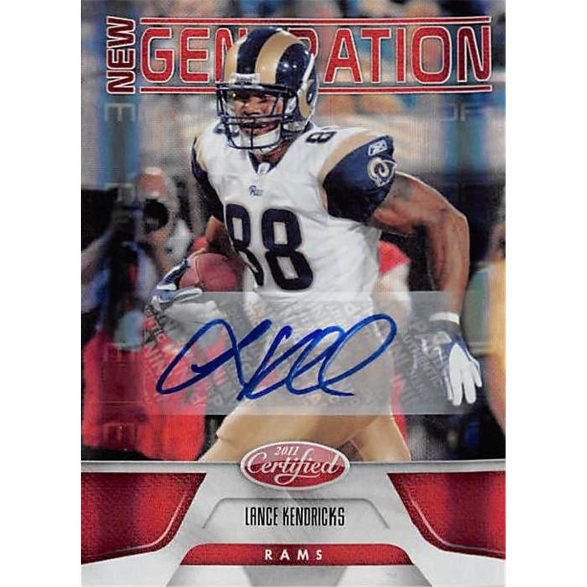 Picture of Autograph Warehouse 377205 Lance Kendricks Autographed Football Card - Wisconsin&#44; St. Louis Rams 2011 Panini New Generation No.204 Rookie LE 201-250