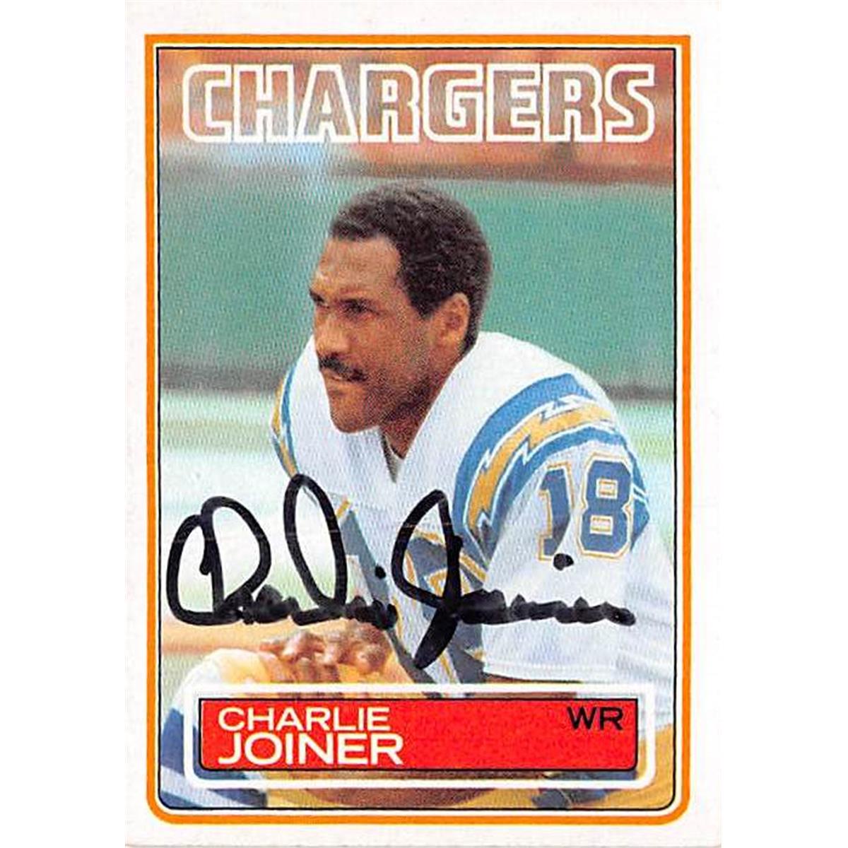 Picture of Autograph Warehouse 377255 Charlie Joiner Autographed Football Card - San Diego Chargers Hall of Famer 1983 Topps No.377