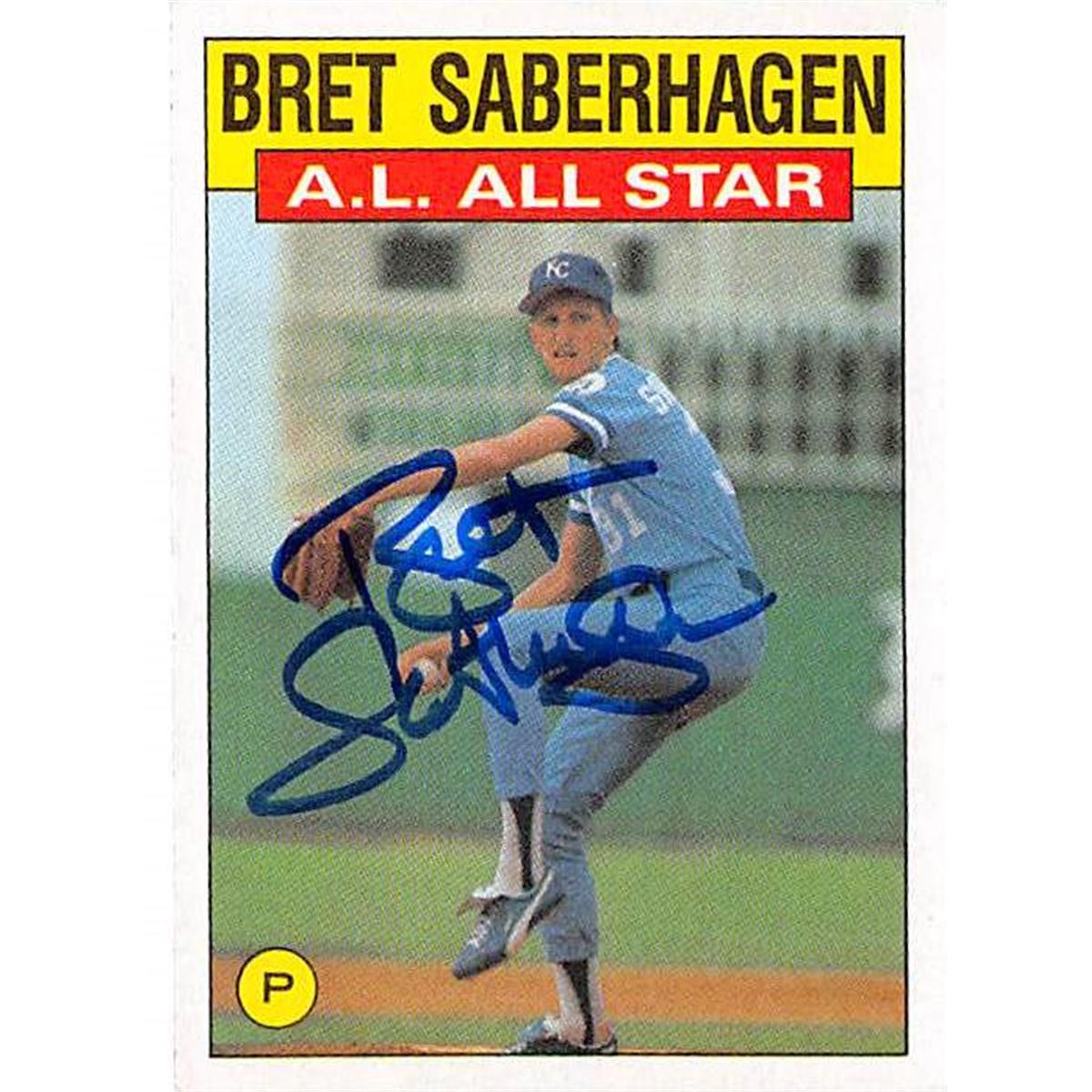 Picture of Autograph Warehouse 377712 Bret Saberhagen Autographed Baseball Card - Kansas City Royals 1986 Topps No.720 All Star