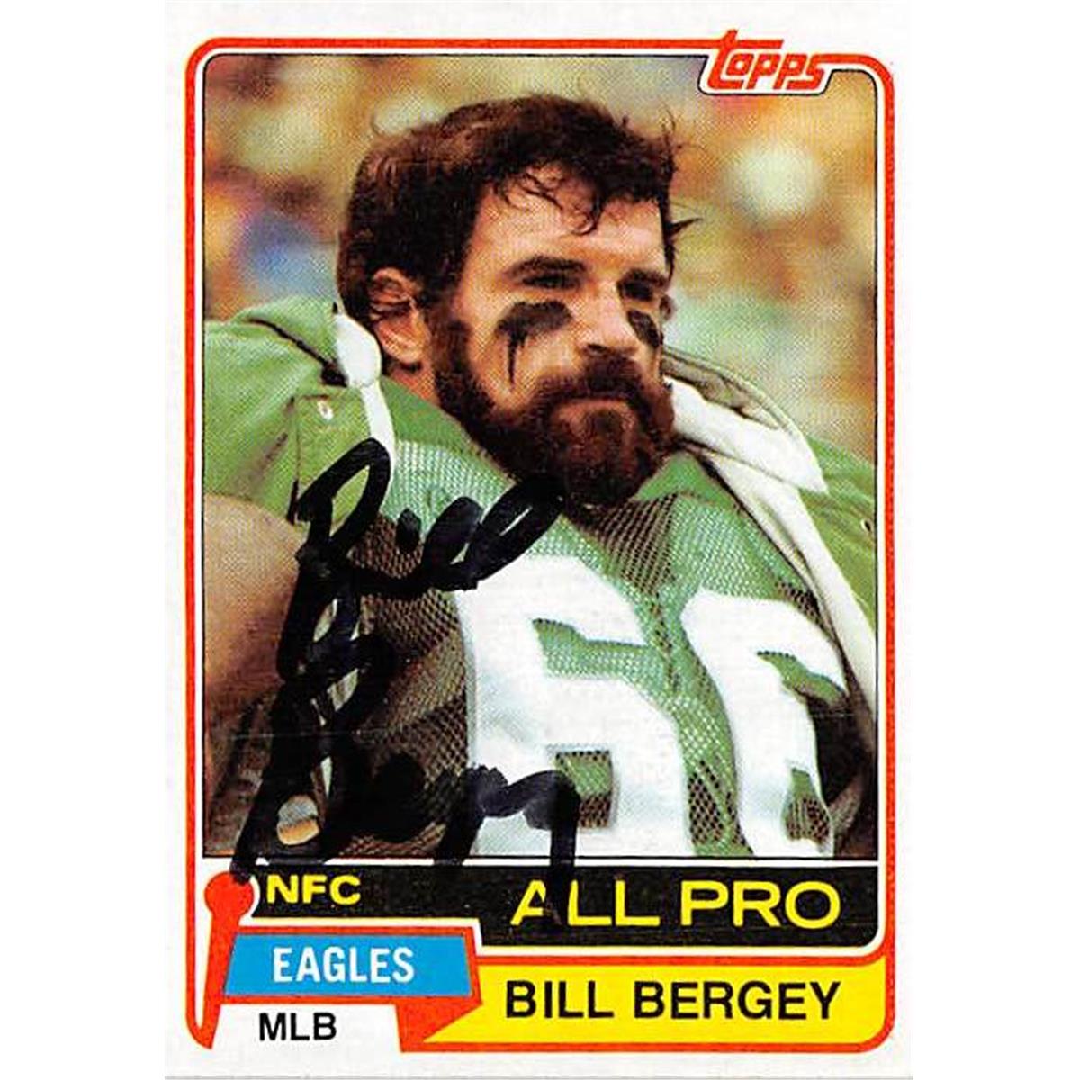 Picture of Autograph Warehouse 388096 Bill Bergey Autographed Football Card - Philadelphia Eagles 1981 Topps No.250 All Pro