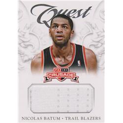 Picture of Autograph Warehouse 388271 Nicolas Batum Player Worn Jersey Patch Basketball Card - Portland Trail Blazers 2013 Panini Crusade Quest No.49